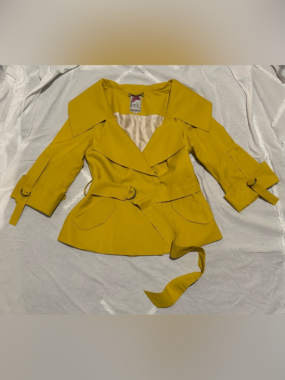 YOANA BARASHCHI cotton/nylon WIDE COLLAR tailored JACKET size 6